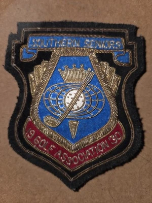 1930 Vintage: SOUTHERN SENIORS GOLF ASSOCIATION "Bullion/Velvet" CREST BADGE Foto 1 de 2