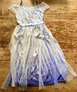 Girls Disney Frozen 2 Pajama Dress Size Small 6/7 Elsa nightgown - Picture 1 of 4