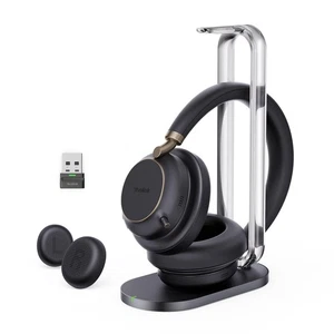 Yealink BH76 Plus Wireless Headset for Work, with BHC76 Wireless Charging Stand, - Afbeelding 1 van 9