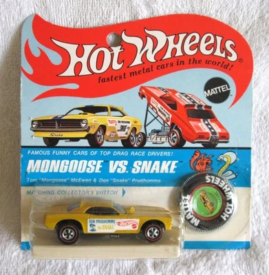 1970 Hot Wheels Redline Snake Funny Car Blister Pack MOC MIP - Image 1 of 2