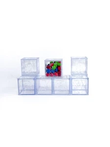 24 Fillable Blocks for Baby Shower Favors Acrylic Party Decorations (Clear) - Picture 1 of 2