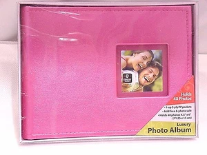 ÁLBUM DE FOTOS DE LUJO CONTIENE 40 FOTOS DE 4,5""X6" PLEITE, ROSA - Imagen 1 de 5