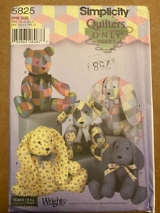 Simplicity 5825 Sew Pattern Quilters Only 20" Dog Rabbit Bear Granny Core - Picture 1 of 2
