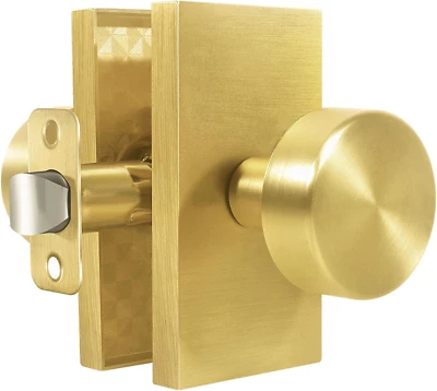 Passage Door Knob Interior，Gold Door Knobs for Closet, Modern Door Handle, Satin - Image 1 of 4