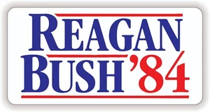 Reagan Bush '84 Vinyl Bumper Sticker Decal 1984 Election USA Patriotic Trump - Picture 1 of 1