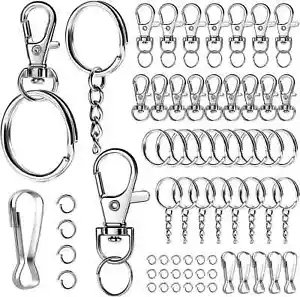 145PCS Key Chain Rings and Keychain Clips for Keychains, Lobster Claw Clasps and - Picture 1 of 7