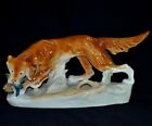 Vintage Royal Dux Porcelain Figurine Statue Hunting Dog With Duck Animal Marked