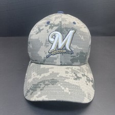 Milwaukee Brewers Digital Camo Miller High Life Strapback Baseball Cap Hat