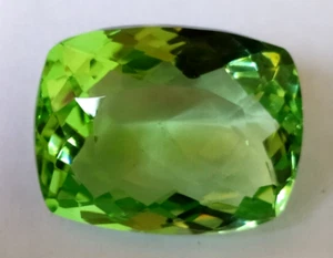 80.45 Ct. Large Green Peridot Cushion Cut Faceted Loose Gemstone Ring & Pendant - Picture 1 of 6