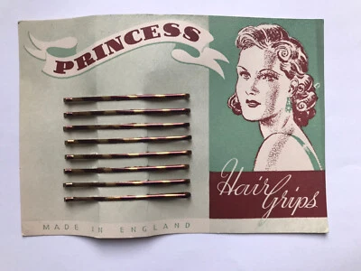 Vintage 1950s Princess Hair Grips Bobbin Pins Original Packaging Made in England - Image 1 of 4