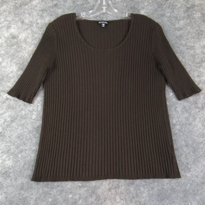 Suéter George Mujer Extra Grande 16-18 Marrón Manga Corta Cuello Redondo Pullover Foto 1 de 4
