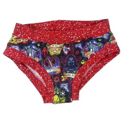 Handmade Star Wars Dark Side Briefs | Red Glitter Galaxy Cotton Panty – XS - Image 1 of 4