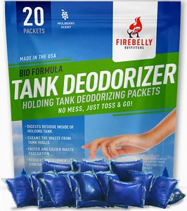 RV Holding Tank Deodorizer + Septic Tank Treatment + Cleaner 20 Packets USA Made - Picture 1 of 4