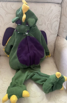 ANTIGUO DISFRAZ AZUL MARINO Dinosaurio Verde Púrpura Invierno 0-6 meses Halloween Festival de Otoño Foto 1 de 4