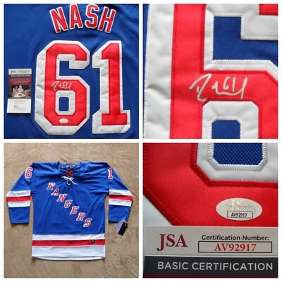 Camiseta Rick Nash autografiada firmada por los New York Rangers certificado de autenticidad JSA Foto 1 de 4
