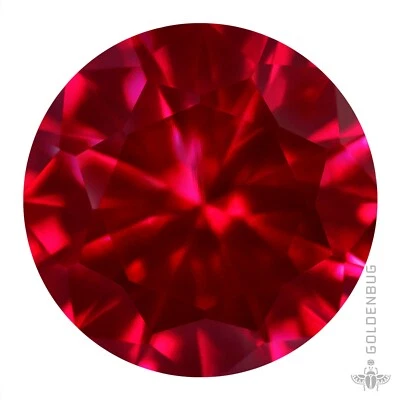Ruby Genuine Loose Gemstone Round Cut Top Quality Created Red Corundum EU - Image 1 of 4