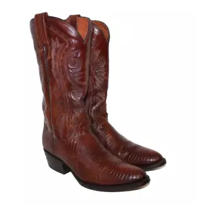 Botas vaqueras Dan Post Lizard para hombre talla 8,5 D cuero marrón DP2351 - Imagen 1 de 12