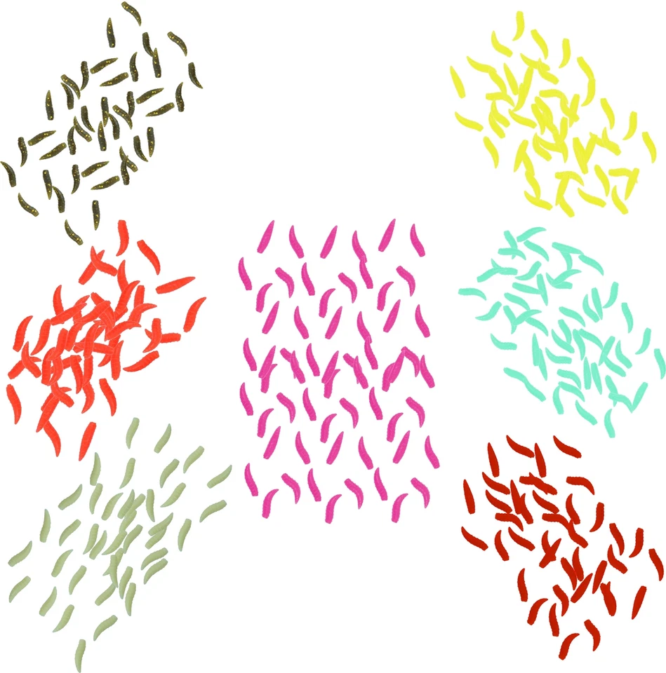 Kunstmaden Ködermaden Maden Angelmaden Kunstköder Forellenköder Gummimaden SET - Bild 1 von 1