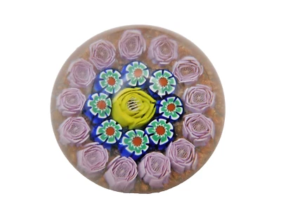 Pisapapeles miniatura James Hart concéntrico Millefiori Aventurina Firma Bastón Foto 1 de 4