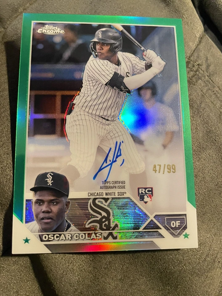 2023 Topps Chrome Oscar Colas RC GREEN REFRACTOR 47/99  #RA-OC - Autograph!!! - Image 1 of 1