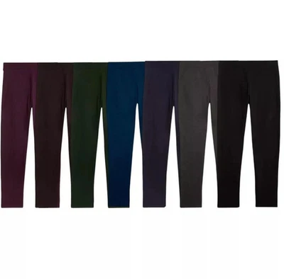 ex M*S JOGGERS STRAIGHT LEG Cotton Rich Ladies Elasticated High Rise Pants - Image 1 of 4