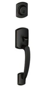 Schlage F58 GRW 716 Door Lever Keyed Exterior Only Distressed Aged Bronze - Picture 1 of 4