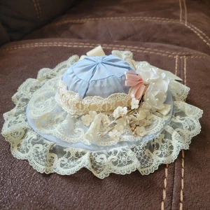 Vintage 1980's Floral Doll Hat - Picture 1 of 3