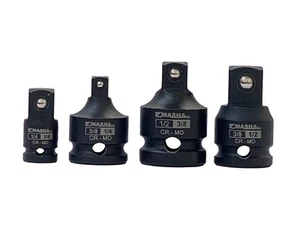 -Impact Socket Adapter and Reducer Set / 4 Piece Set / 1/4” – 3/8” – 1/2” Imp... - Picture 1 of 9