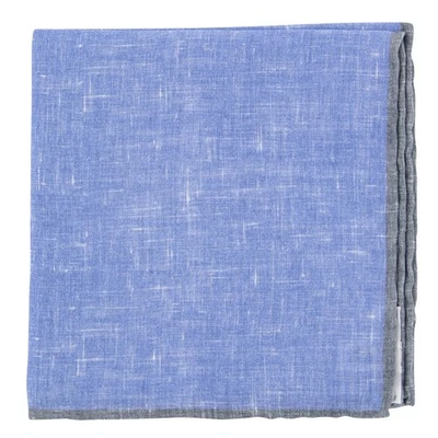 Fiori Di Lusso Blue Solid Linen Pocket Square - 12 3/8" x 12 3/8" (821) - Image 1 of 4