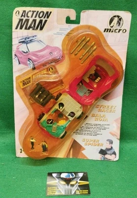 ACTION MAN Micro Street Racer Super Spider, Hasbro 1996 GIG NEW Blister Scollato - Immagine 1 di 3