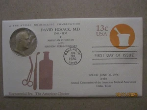 MEDALLA DE BRONCE DE LA ERA DEL BICENTENARIO AMERICAN DOCTOR 1976 PNC FDC - Imagen 1 de 4