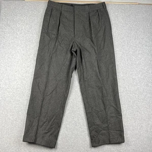 VINTAGE Polo Ralph Lauren Pleated Wool Pants Trousers Slacks 36x30 Men Grey READ - Picture 1 of 12