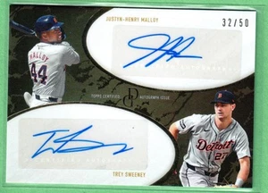 Topps Dynamic Duals 2025 Justyn Henry Malloy Trey Sweeney novato automático negro radiocontrol - Imagen 1 de 2