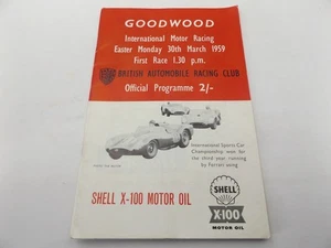1959 GOODWOOD PROGRAMME 30/3/59 - INTERNATIONAL MOTOR RACING - BARC - Picture 1 of 1