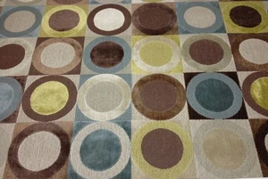 34370 CLARENCE HOUSE TURANDOT BROWN CIRCLE LINEN VELVET FABRIC BY THE YARD 52"W - Picture 1 of 5