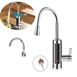 3000W Electric Faucet Water Heater Tankless Instant Hot Water Tap W/ 2 Pipes - Picture 1 of 10