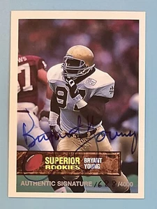 1994 Superior Rookies Auto/4000 Bryant Young #49 Rookie Auto RC HOF - Bild 1 von 2