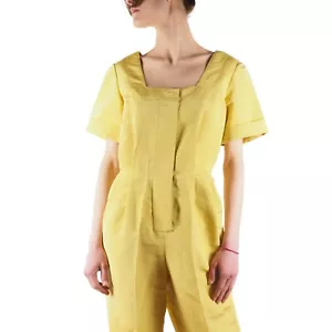 Mono mameluco amarillo seda vintage Oscar de la Renta para mujer talla US 6 - Imagen 1 de 12