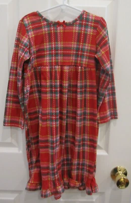 Hanna Andersson Girls Red Green Plaid Nightgown 110 / US 5 Christmas, Excellent - Image 1 of 4