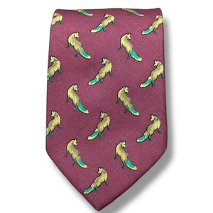 Vintage Brooks Brothers Silk Tie Mens Made in USA Maroon Fox 56” - Picture 1 of 10