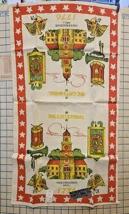 VTG NWT PURE LINEN PARISIANS PRINT BICENTENNIAL NOVELTY KITCHEN DISH TEA TOWEL - Picture 1 of 3