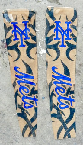 New York Mets NY 2 Pack Gift One Size Fits Most Tribal Tattoo Arm Sleeves Youth Cover