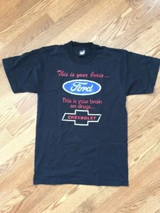 Vtge Screen Stars Single Stitch T-shirt, Medium, This Is Your Brain ... Ford - Picture 1 of 5