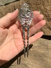 Antique Sterling Silver Hair Fork Bun Stick Pin Victorian