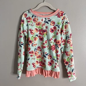 Ruffle Butts Girls Size 6 Long Sleeve Sun Shirt Rash Guard Swim Top Floral - Picture 1 of 4