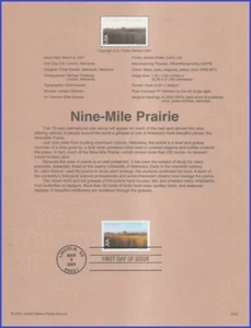 USA8 #C136 U/A SOUVENIR PAGE FDC   Nine-Mile Prairie - Picture 1 of 1
