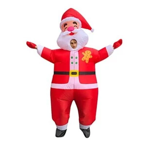 Santa Claus Inflatable Costume Xmas Blow Up Suit Game Fat Cosplay Fancy Dress - Picture 1 of 8