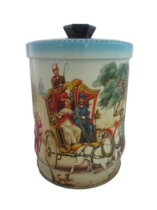 Vintage Cookie Tin UNIQUE SHAPE Biscuit Riley's Toffee ~ Gay Nineties Litho - Imagen 1 de 8