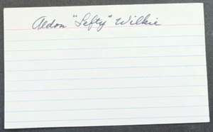 Aldon "Lefty" Wilkie - 1941 Debut Autographed 3x5 Index Card - Deceased 1992 - Picture 1 of 2