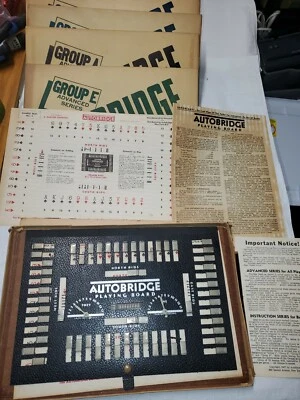 Vintage Autobridge Wood Frame Playing Board and Bridge Game and Sheets - Image 1 of 4